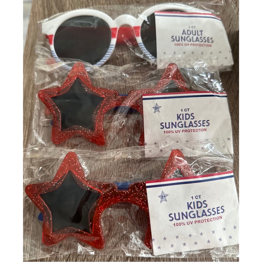 Brand New! Set Of 3 Holiday Festive 4th Of July Sunglasses